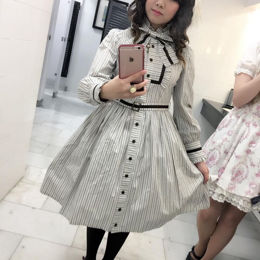 Innocent World Lolita OP Dress Set with Belt and Neck Ribbon